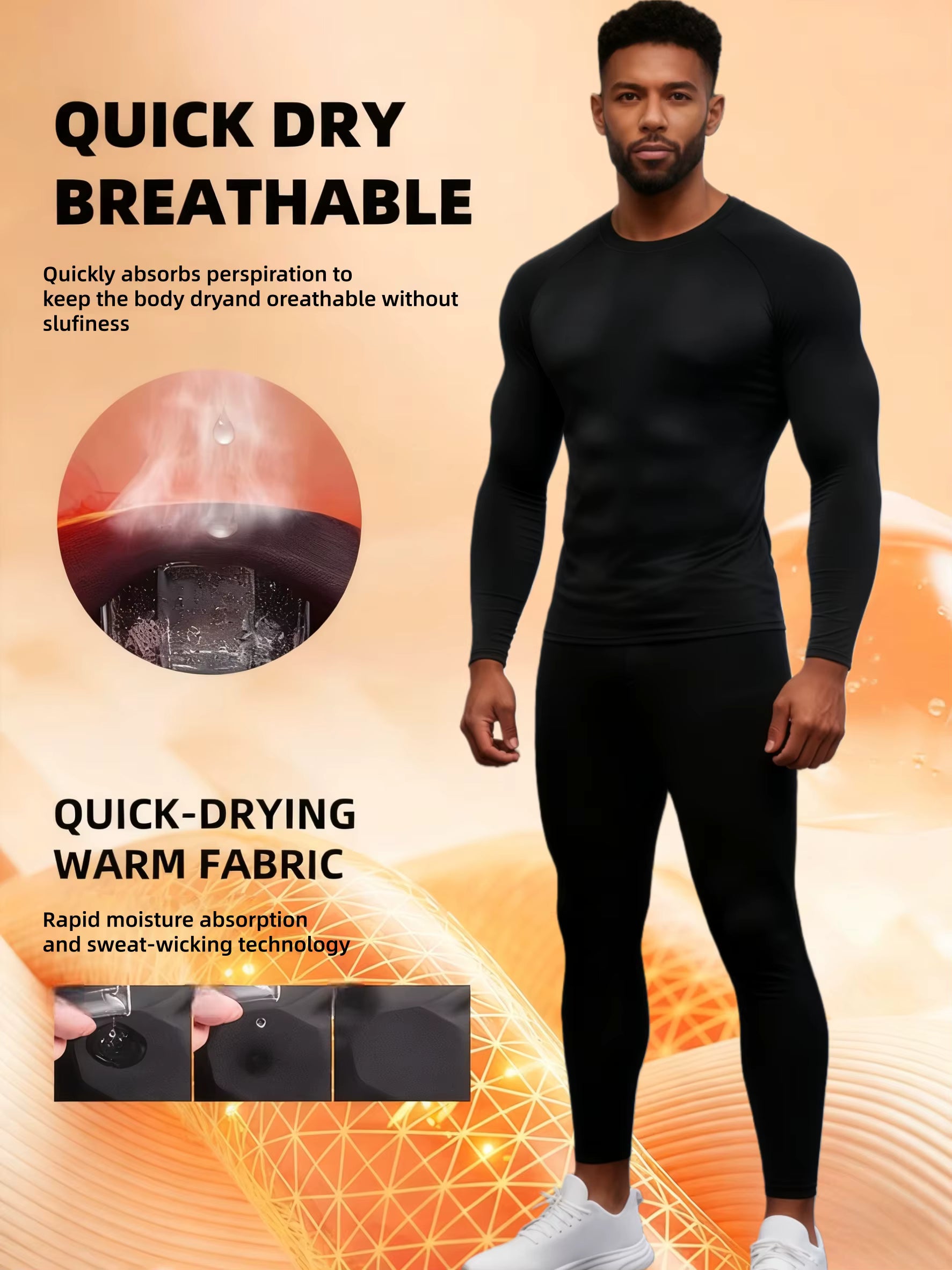 Men's Black Long sleeved thermal wear