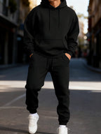 Men’s Two-Piece Hoodie Set – Warm Winter Street Style Sweatpants & Hoody