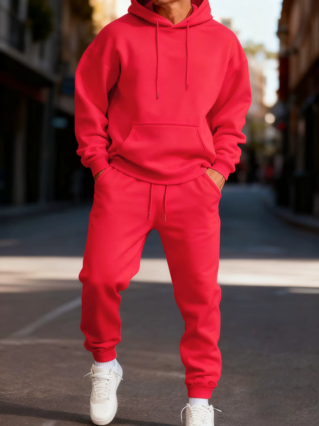 Men’s Two-Piece Hoodie Set – Warm Winter Street Style Sweatpants & Hoody