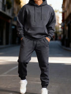 Men’s Two-Piece Hoodie Set – Warm Winter Street Style Sweatpants & Hoody