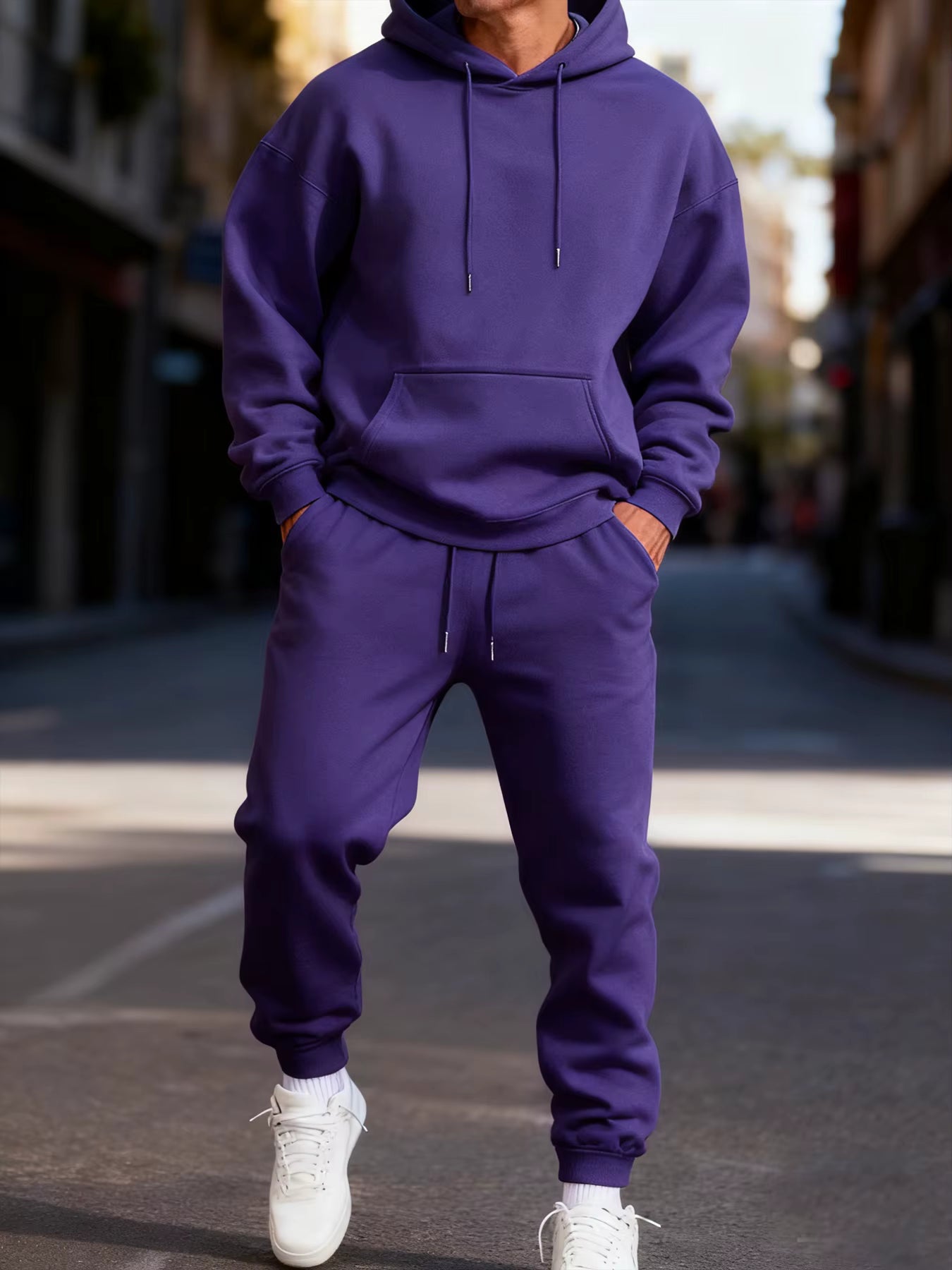 Men’s Two-Piece Hoodie Set – Warm Winter Street Style Sweatpants & Hoody
