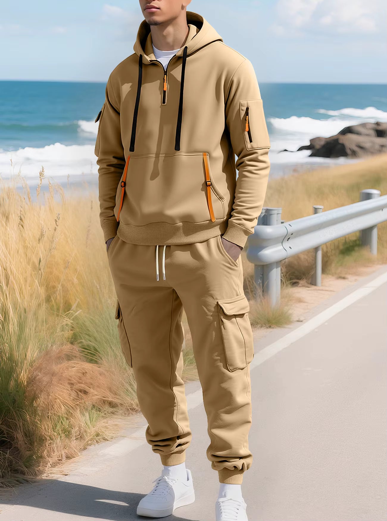 Men’s Warm Hoodie Cargo Set