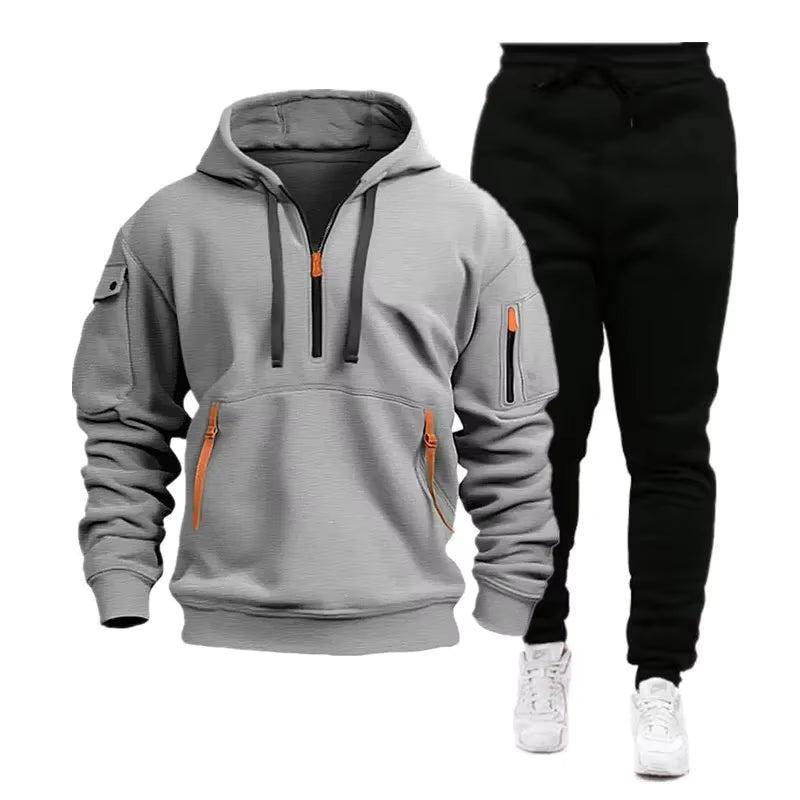 Men’s Zip Hoodie & Cargo Pants Tracksuit