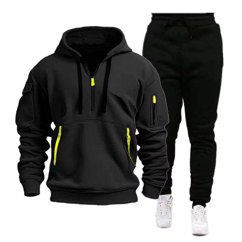 Men’s Zip Hoodie & Cargo Pants Tracksuit