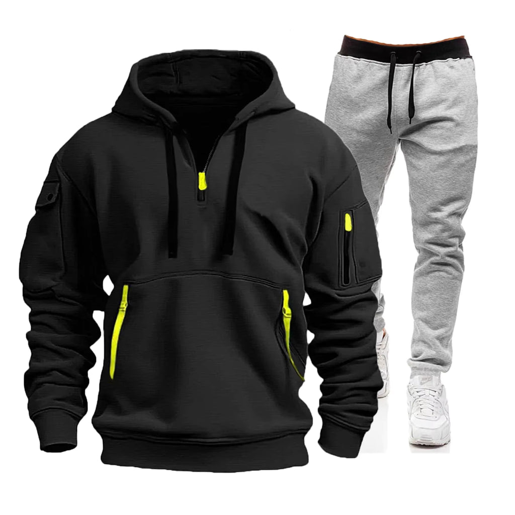 Men’s Zip Hoodie & Cargo Pants Tracksuit