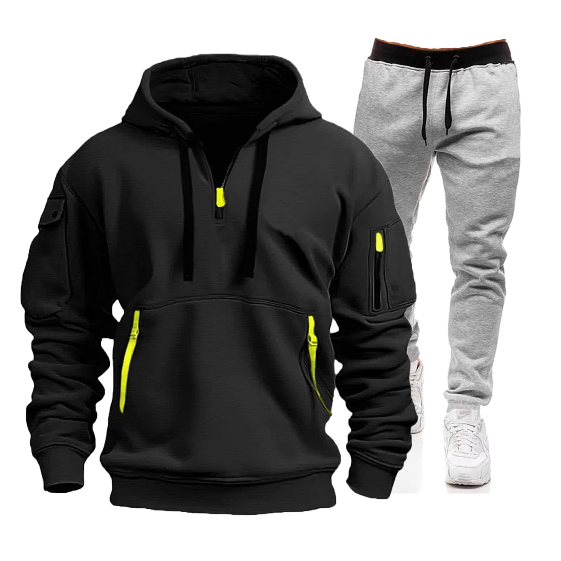 Men’s Zip Hoodie & Cargo Pants Tracksuit