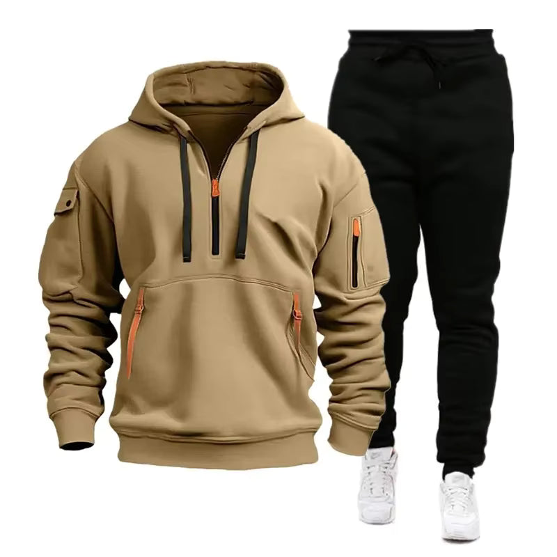 Men’s Zip Hoodie & Cargo Pants Tracksuit