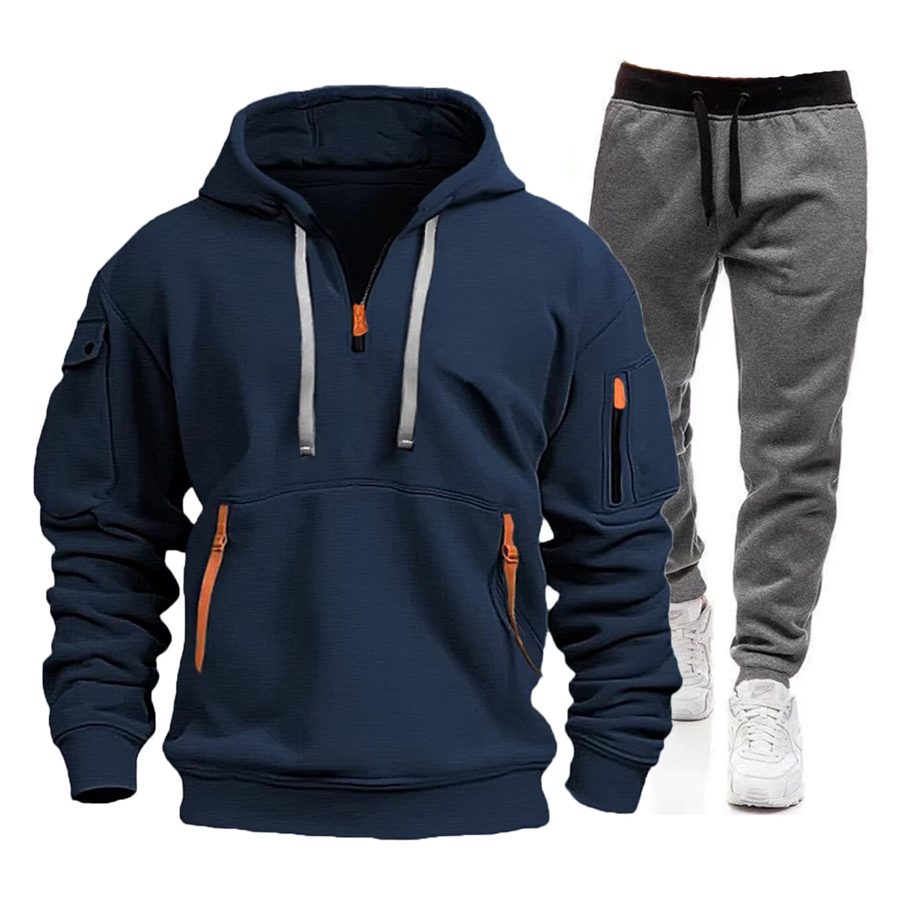 Men’s Zip Hoodie & Cargo Pants Tracksuit