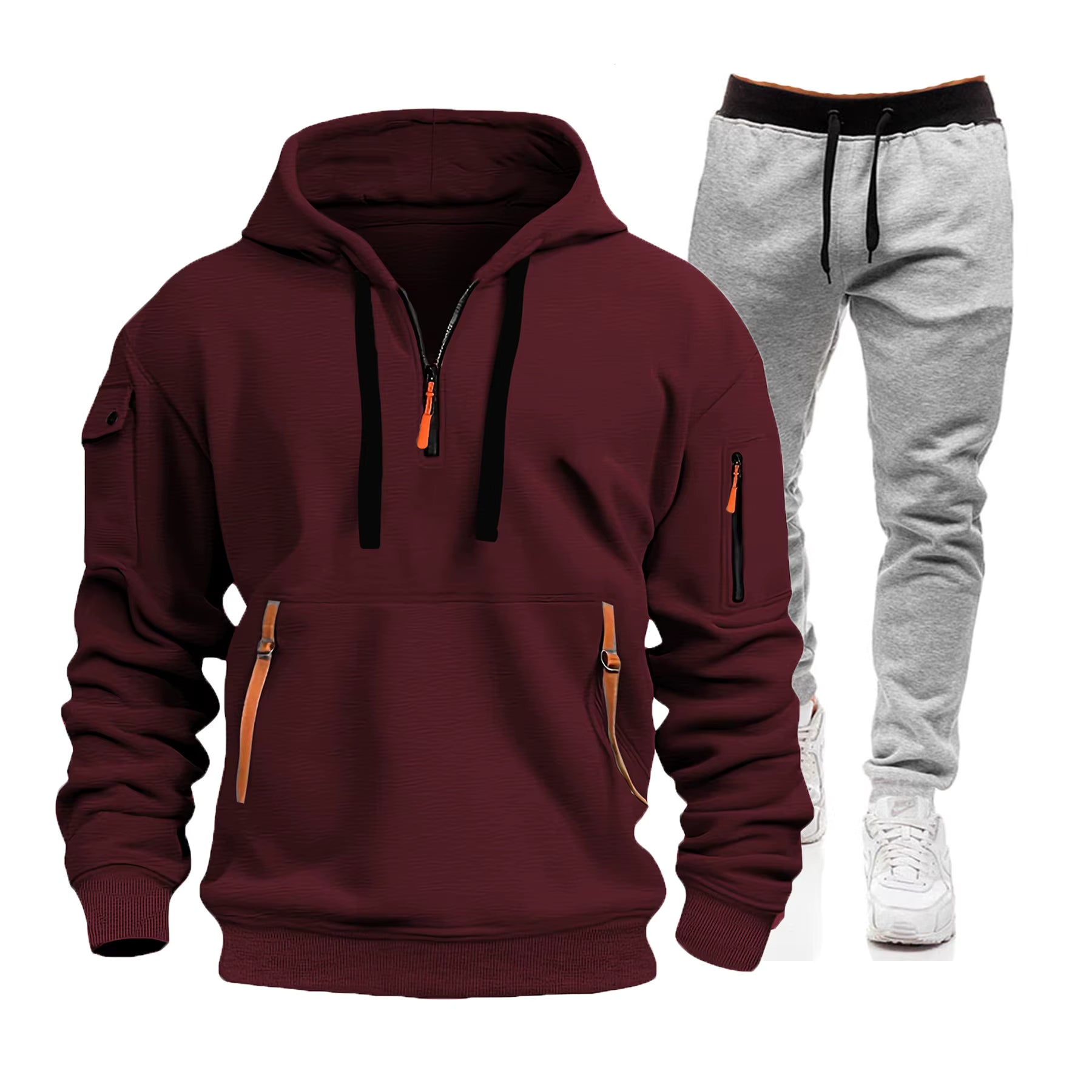Men’s Zip Hoodie & Cargo Pants Tracksuit