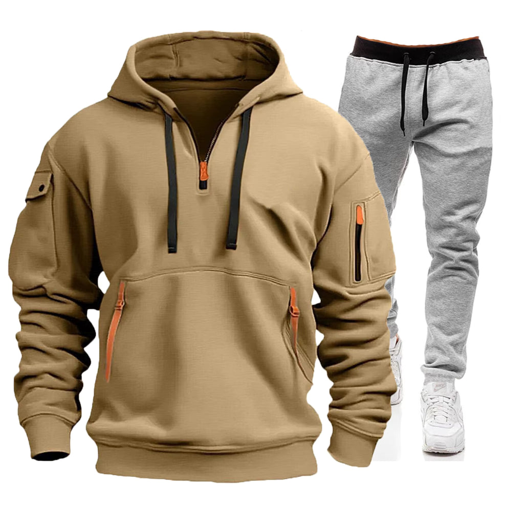 Men’s Zip Hoodie & Cargo Pants Tracksuit