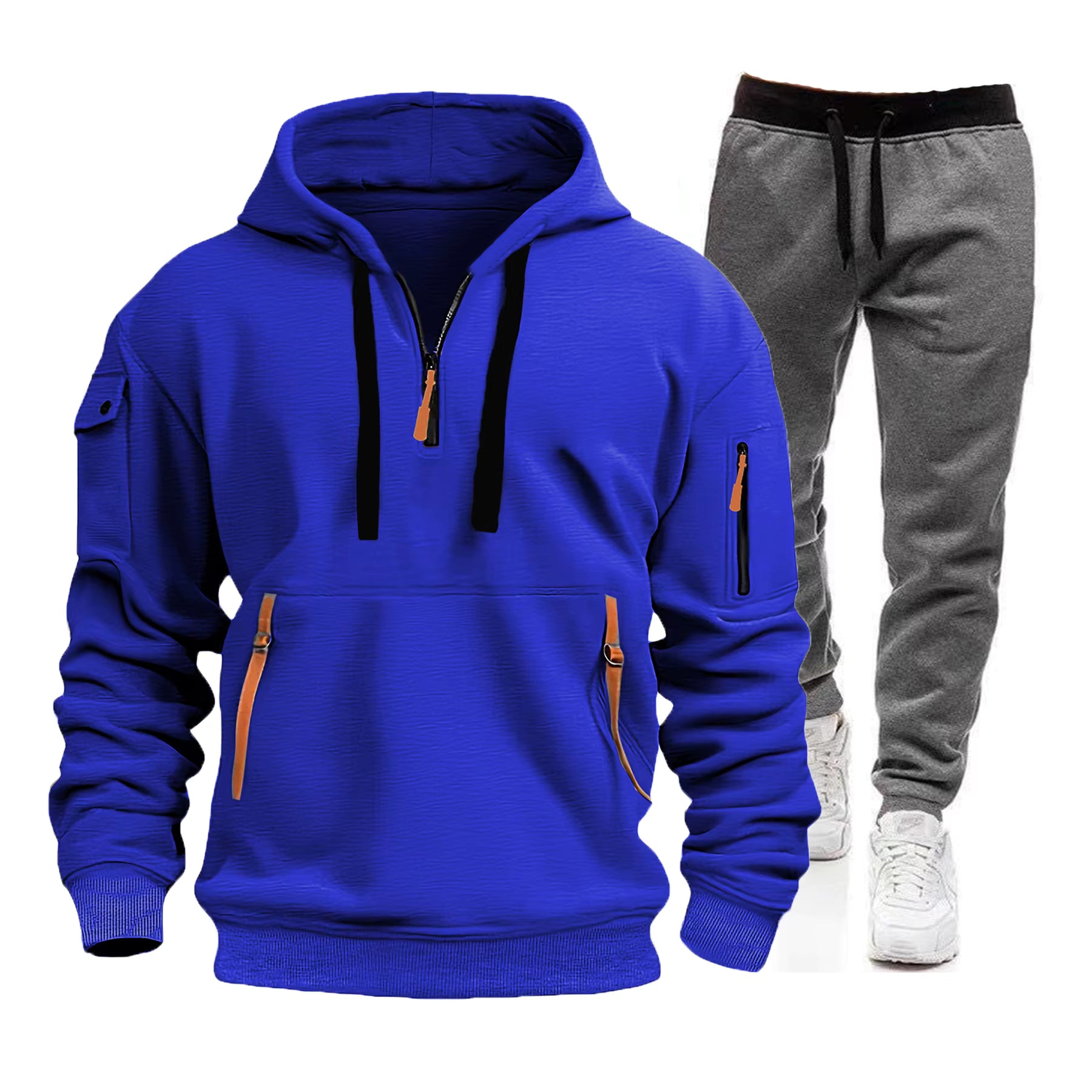 Men’s Zip Hoodie & Cargo Pants Tracksuit
