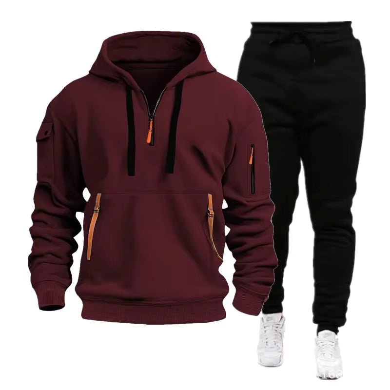 Men’s Zip Hoodie & Cargo Pants Tracksuit