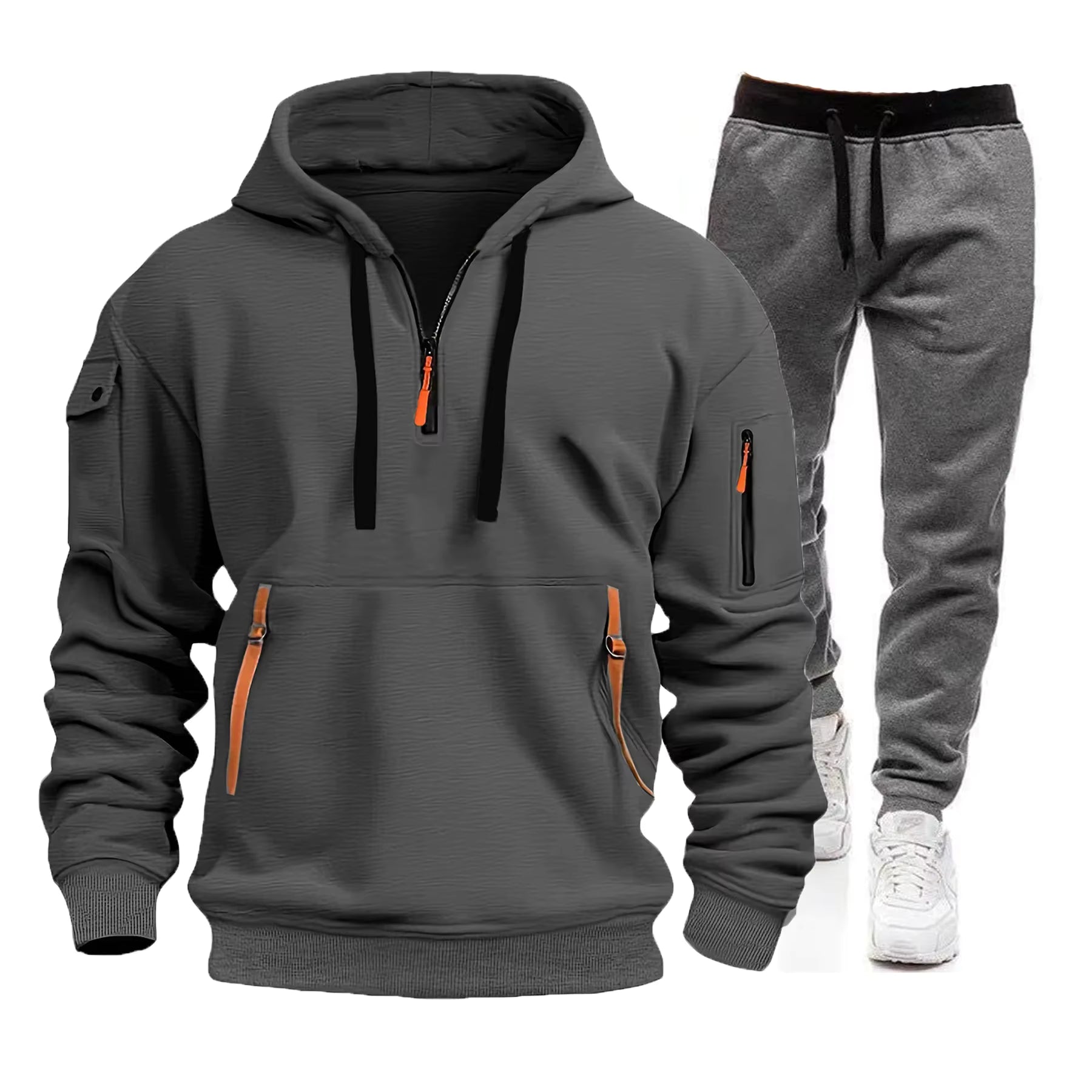 Men’s Zip Hoodie & Cargo Pants Tracksuit