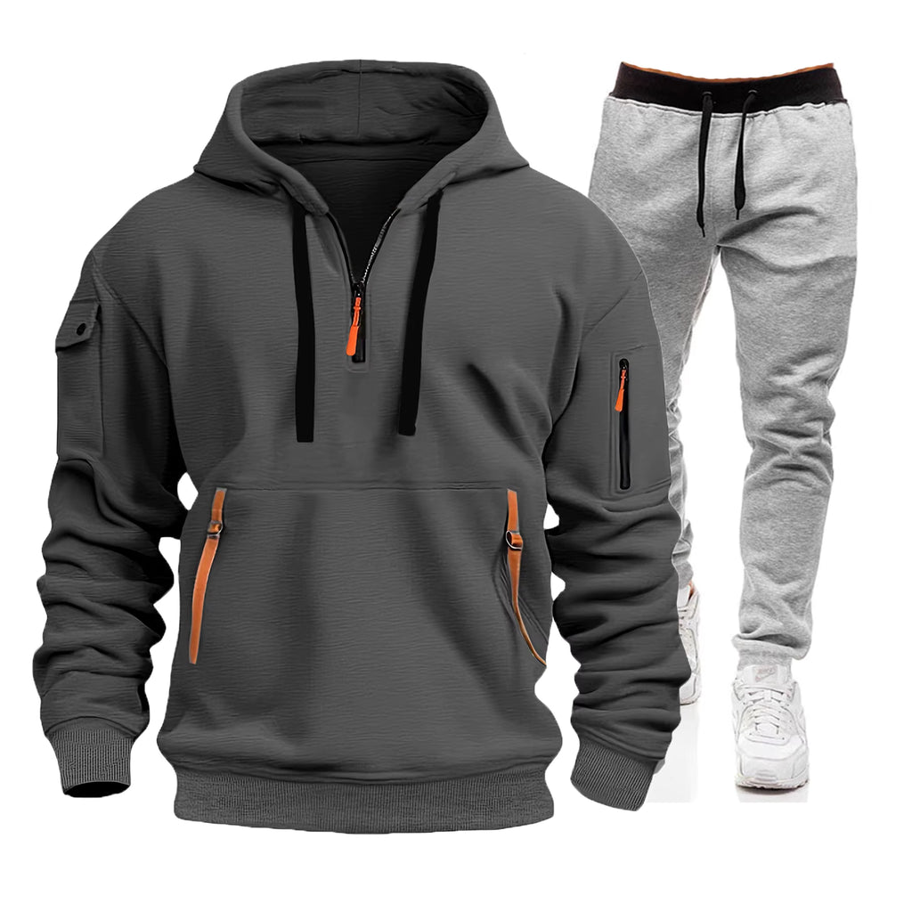 Men’s Zip Hoodie & Cargo Pants Tracksuit