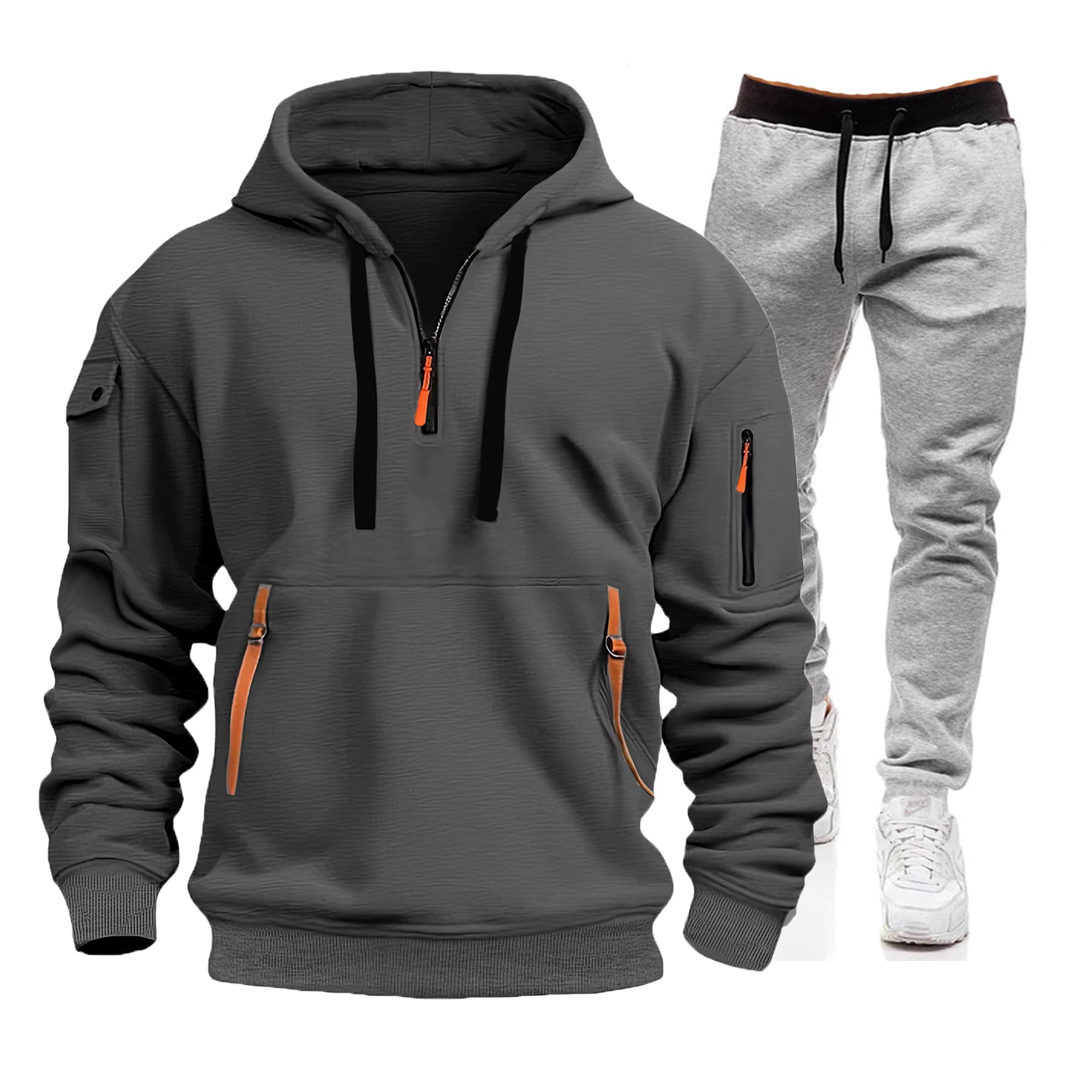 Men’s Zip Hoodie & Cargo Pants Tracksuit