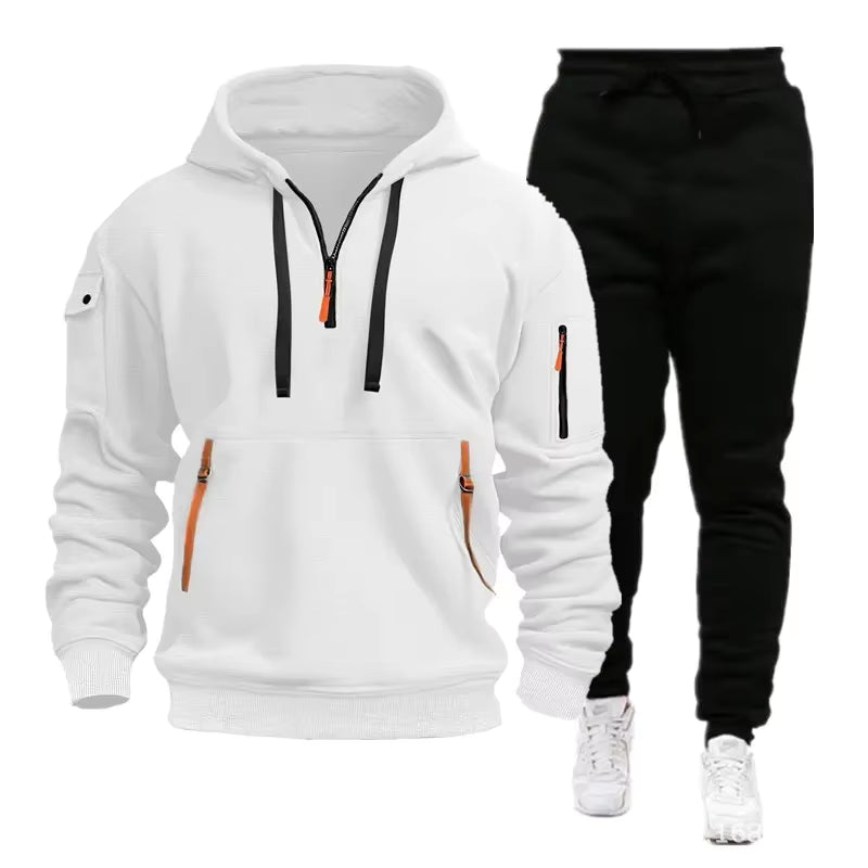 Men’s Zip Hoodie & Cargo Pants Tracksuit