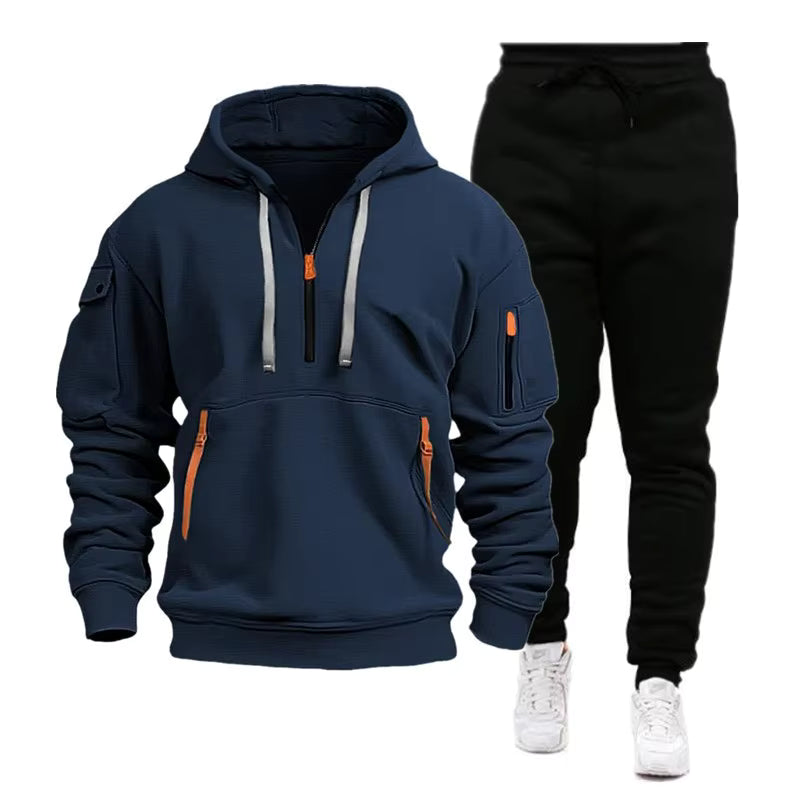 Men’s Zip Hoodie & Cargo Pants Tracksuit